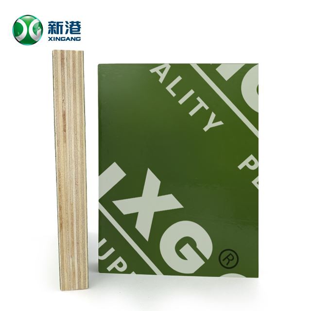 Plastic Surface Commercial Plywood Poplar Core Green Color High Quality Green Pp